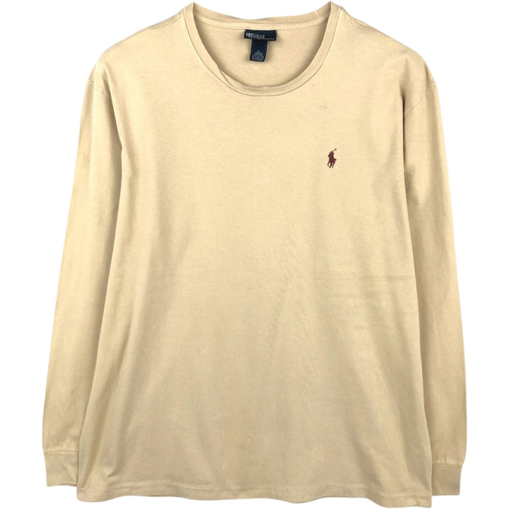 Ralph Lauren POLO by Ralph Lauren long-sleeved T-shirt, men's size L cotton Beige type Vintage Second Hand