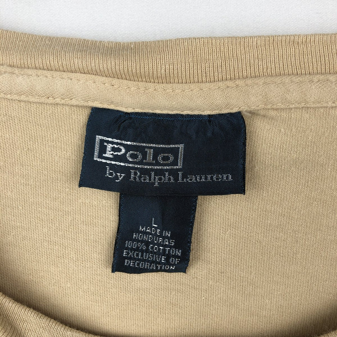 Ralph Lauren POLO by Ralph Lauren long-sleeved T-shirt, men's size L cotton Beige type Vintage Second Hand