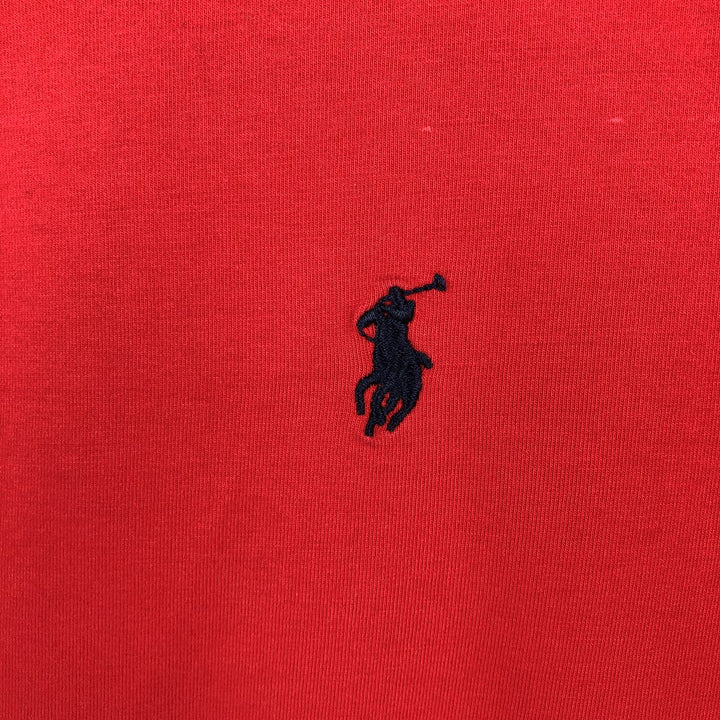 Ralph Lauren POLO by Ralph Lauren CUSTOM FIT Long-Sleeve T-Shirt (Men's Size L) cotton red type Vintage Second Hand