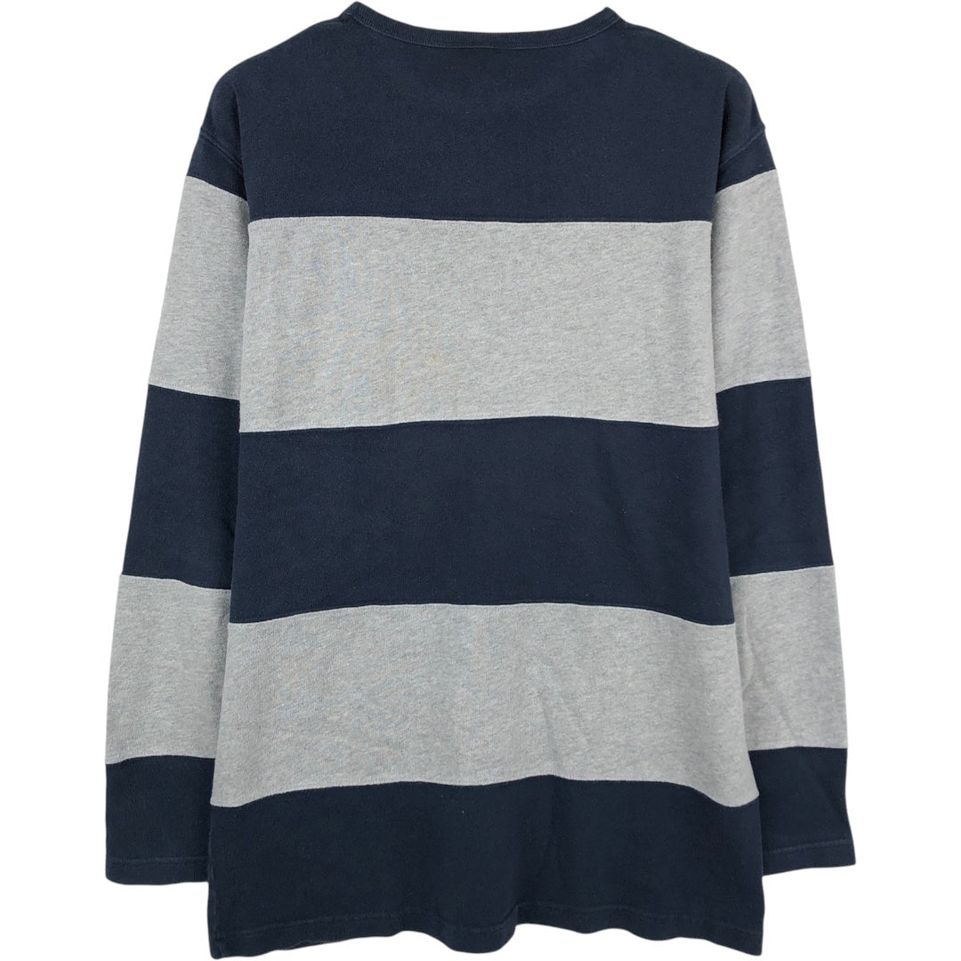 2000'S Ralph Lauren POLO JEANS COMPANY striped long-sleeved T-shirt (Men's size S equivalent) cotton navy blue type Vintage Second Hand