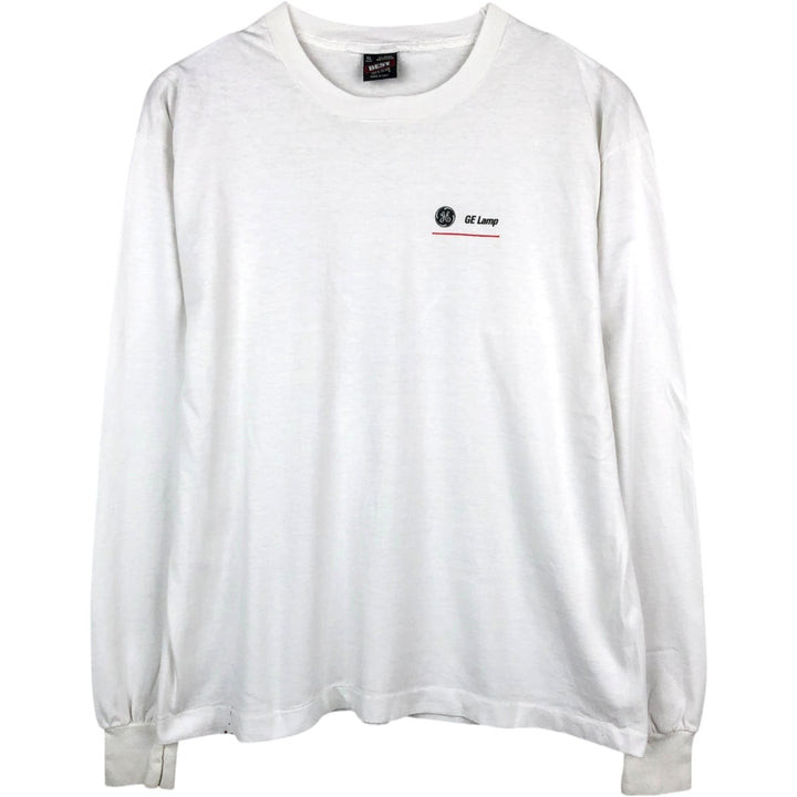 90'S Fruit of the Loom BEST General Electric Advertising Long-Sleeve T-Shirt, Made in USA, Men's XL equivalent. cotton white type Vintage Second Hand