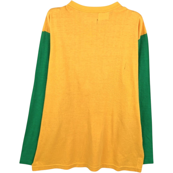 ~90'S MASKA Long-Sleeve T-Shirt, Made in Canada, Men's Size M (Equivalent), Vintage unclear yellow type Vintage Second Hand