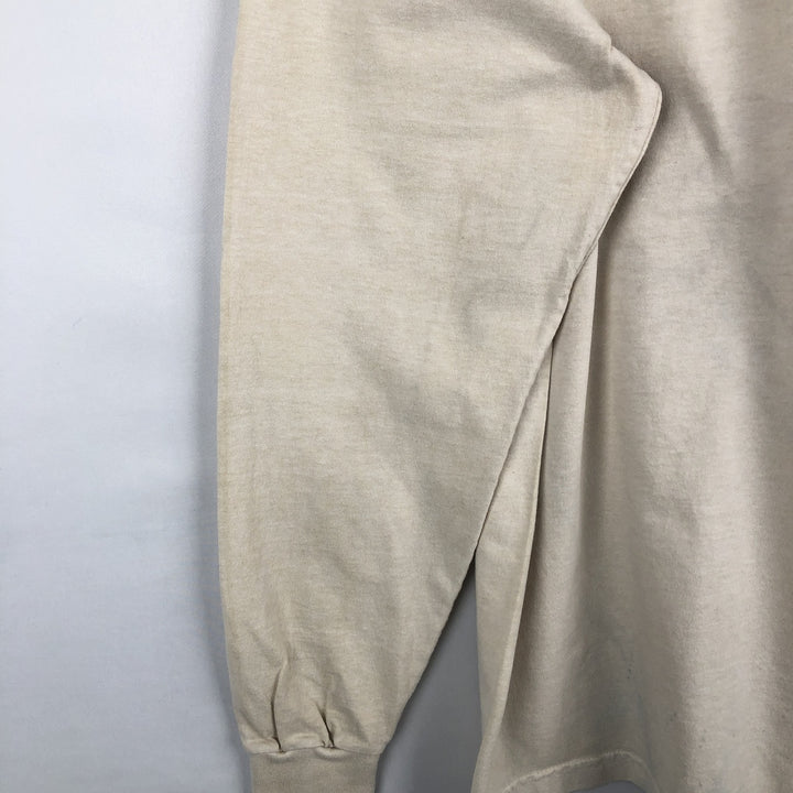 STRANGER THINGS Fire Pattern Long-Sleeve T-Shirt (Men's Size M) - Movie cotton Beige type Vintage Second Hand