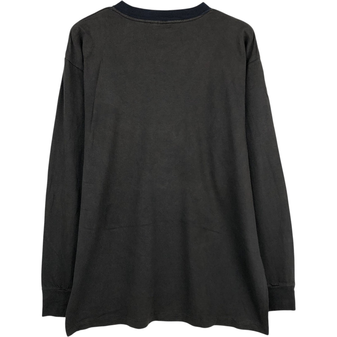 90'S Oneita POWER-T Long Sleeve T-Shirt, Made in USA, Men's Size XL, Vintage cotton Charcoal Vintage Second Hand