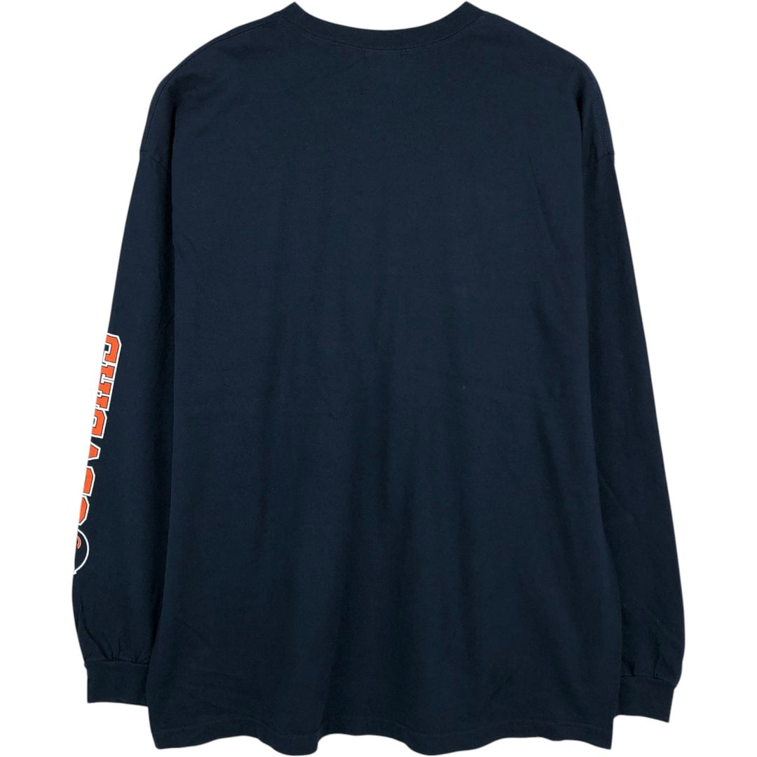 2000'S ALSTYLE NFL CHICAGO BEARS Long-Sleeve T-Shirt (Men's XXL equivalent) cotton navy blue type Vintage Second Hand