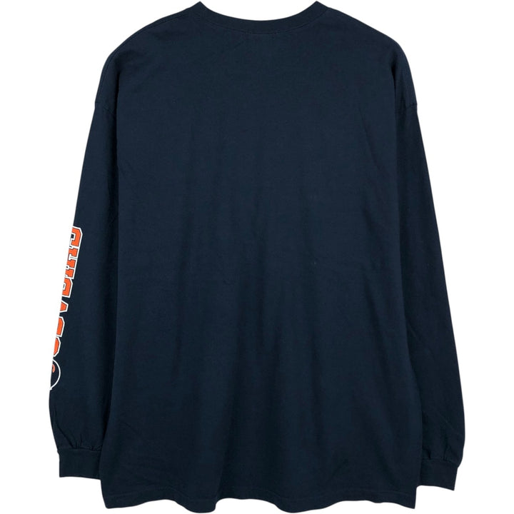 2000'S ALSTYLE NFL CHICAGO BEARS Long-Sleeve T-Shirt (Men's XXL equivalent) cotton navy blue type Vintage Second Hand