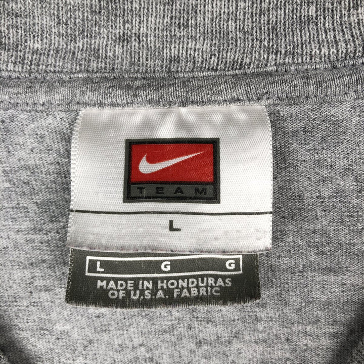 2000'S Nike Team College Long-Sleeve T-Shirt (Men's Size L) cotton gray type Vintage Second Hand