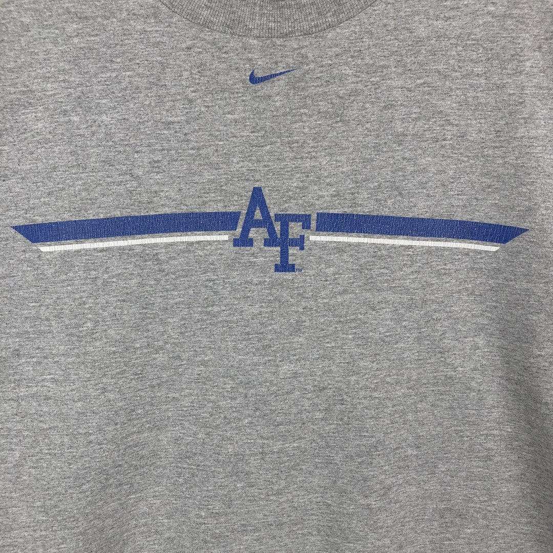 2000'S Nike Team College Long-Sleeve T-Shirt (Men's Size L) cotton gray type Vintage Second Hand
