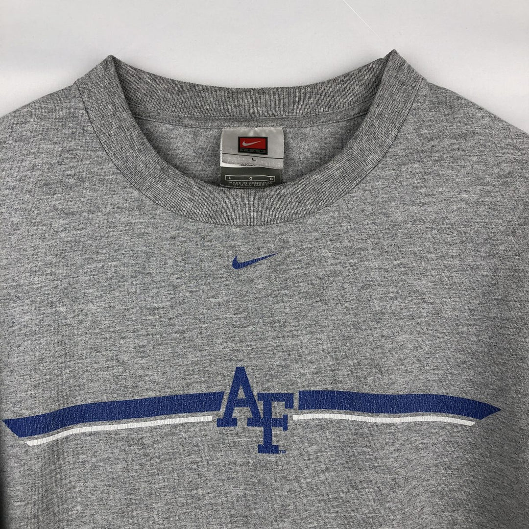 2000'S Nike Team College Long-Sleeve T-Shirt (Men's Size L) cotton gray type Vintage Second Hand