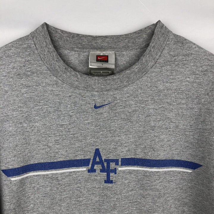 2000'S Nike Team College Long-Sleeve T-Shirt (Men's Size L) cotton gray type Vintage Second Hand