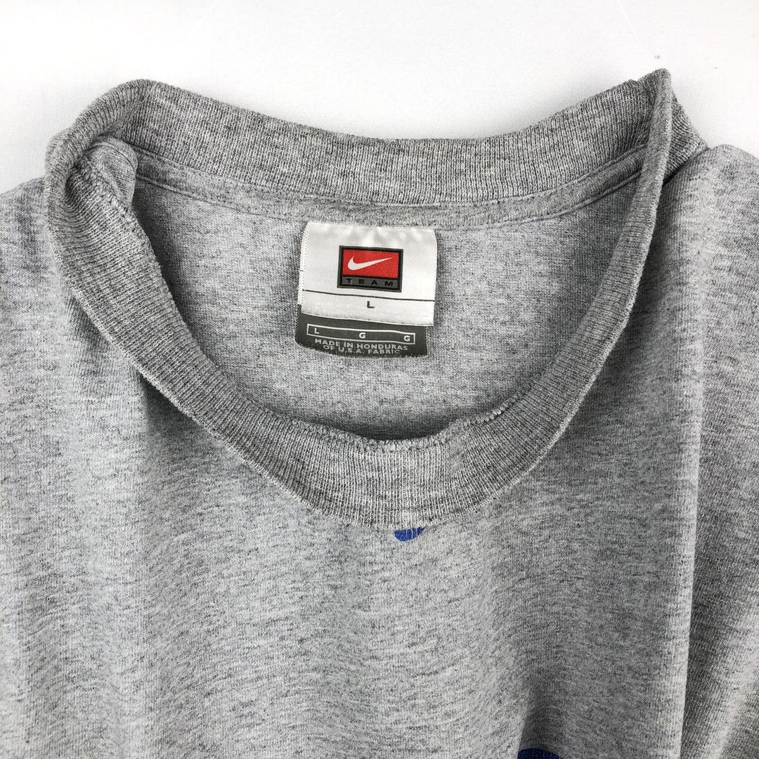 2000'S Nike Team College Long-Sleeve T-Shirt (Men's Size L) cotton gray type Vintage Second Hand