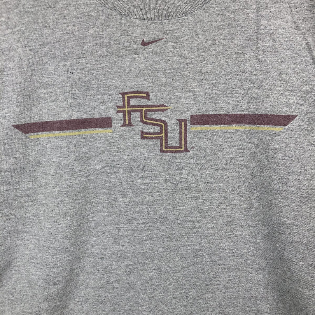 2000'S Nike Team College Long-Sleeve T-Shirt (Men's XL equivalent) cotton gray type Vintage Second Hand