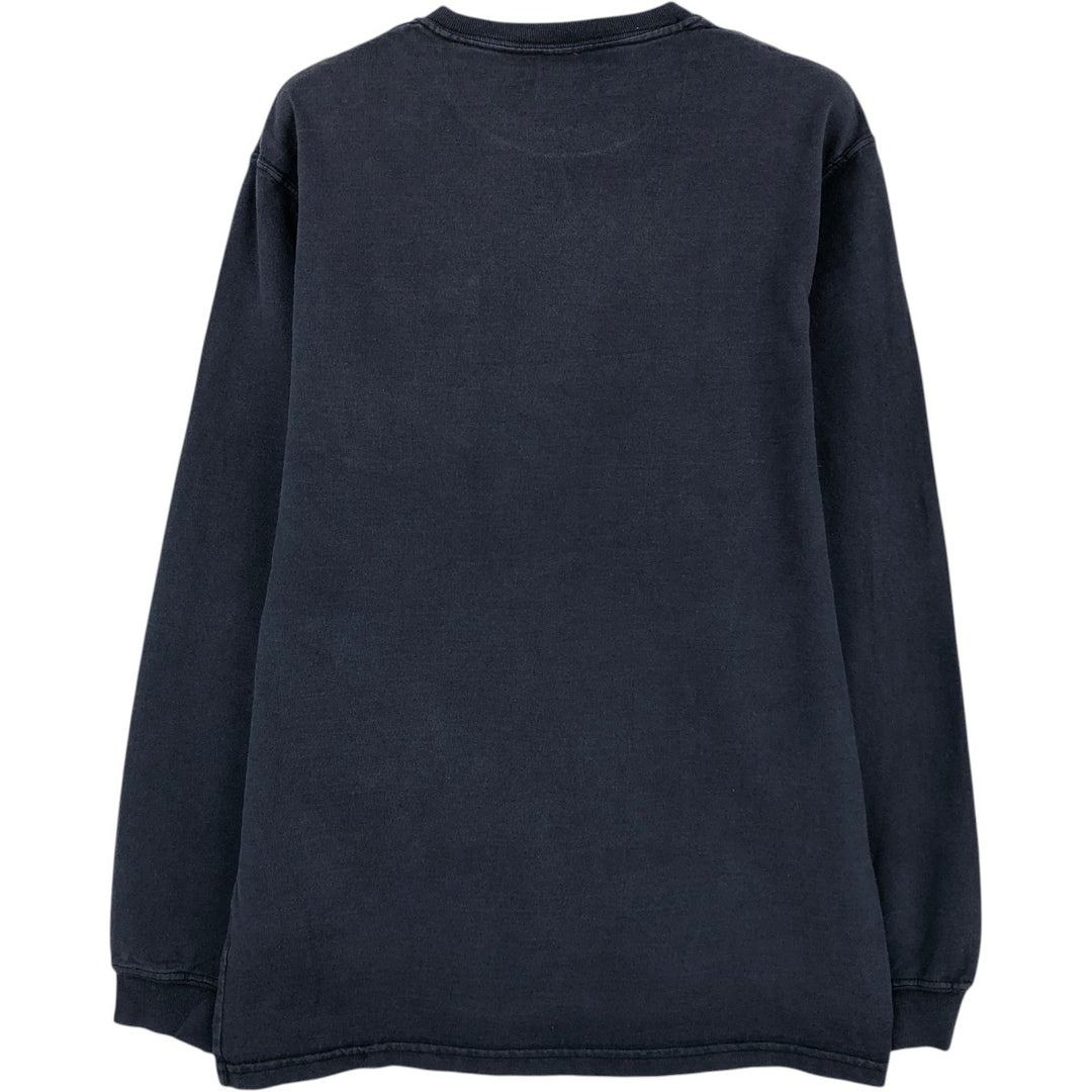 Carhartt plain pocket long-sleeved T-shirt, men's size S. cotton navy blue type Vintage Second Hand