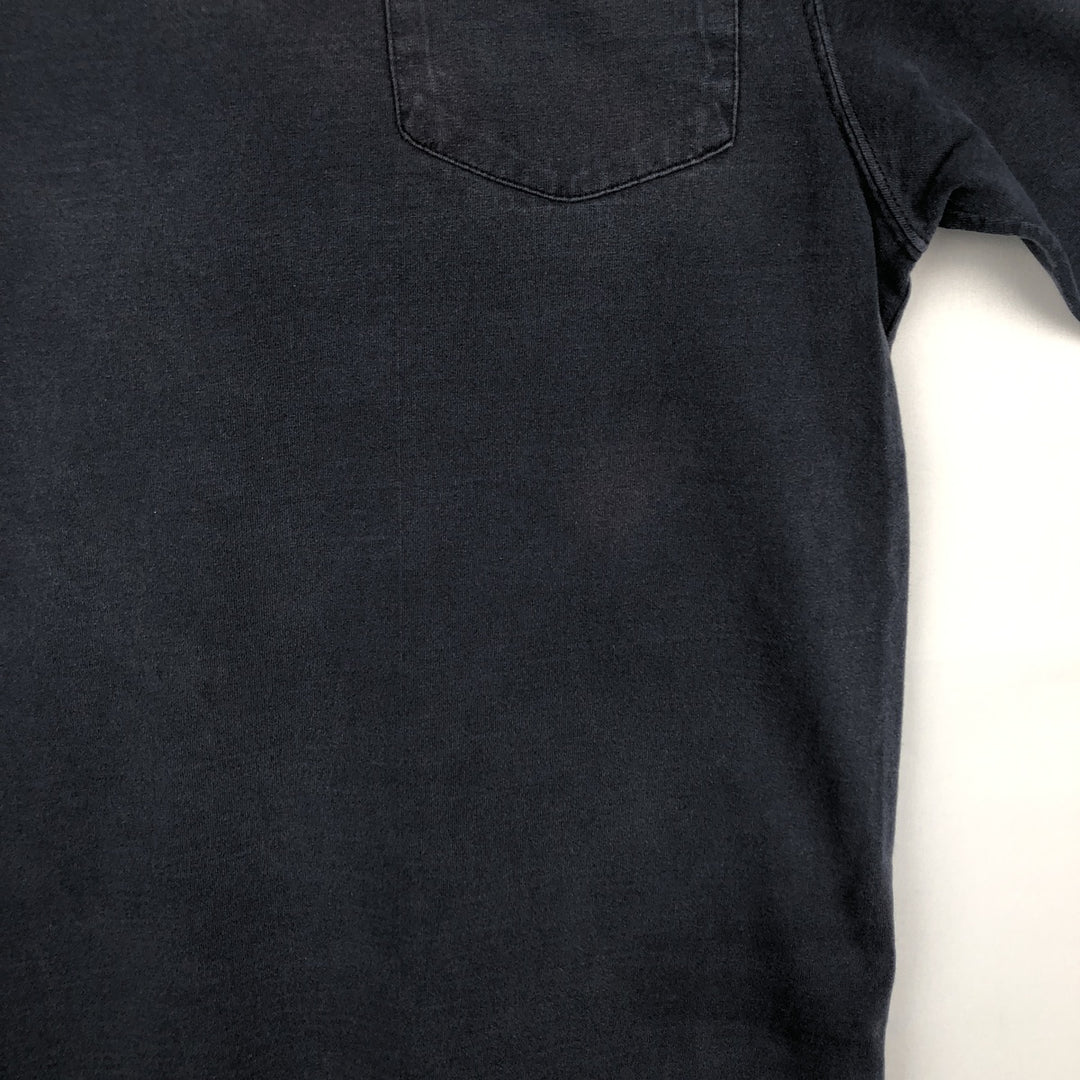 Carhartt plain pocket long-sleeved T-shirt, men's size S. cotton navy blue type Vintage Second Hand