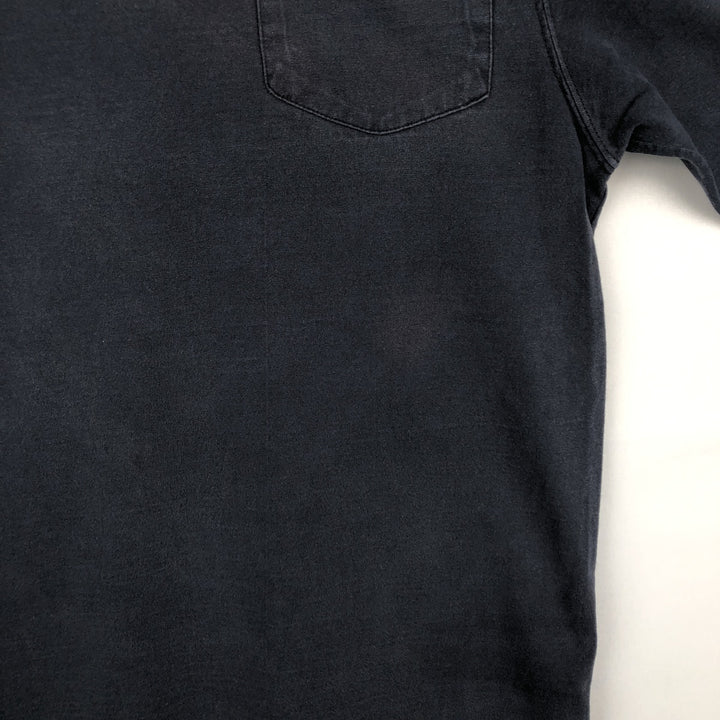 Carhartt plain pocket long-sleeved T-shirt, men's size S. cotton navy blue type Vintage Second Hand