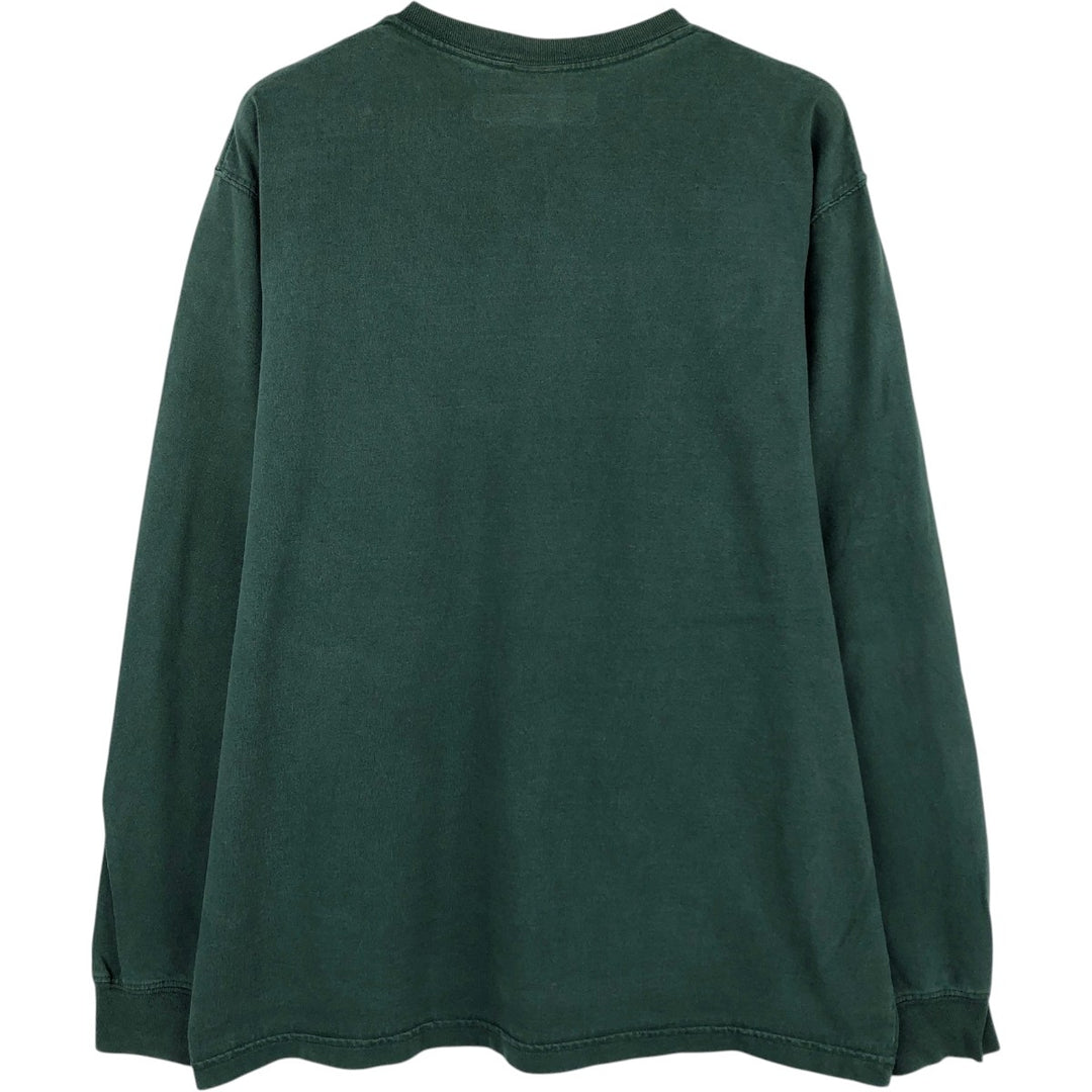 Carhartt Solid Pocket Long T-Shirt, Men's Size Medium cotton green type Vintage Second Hand