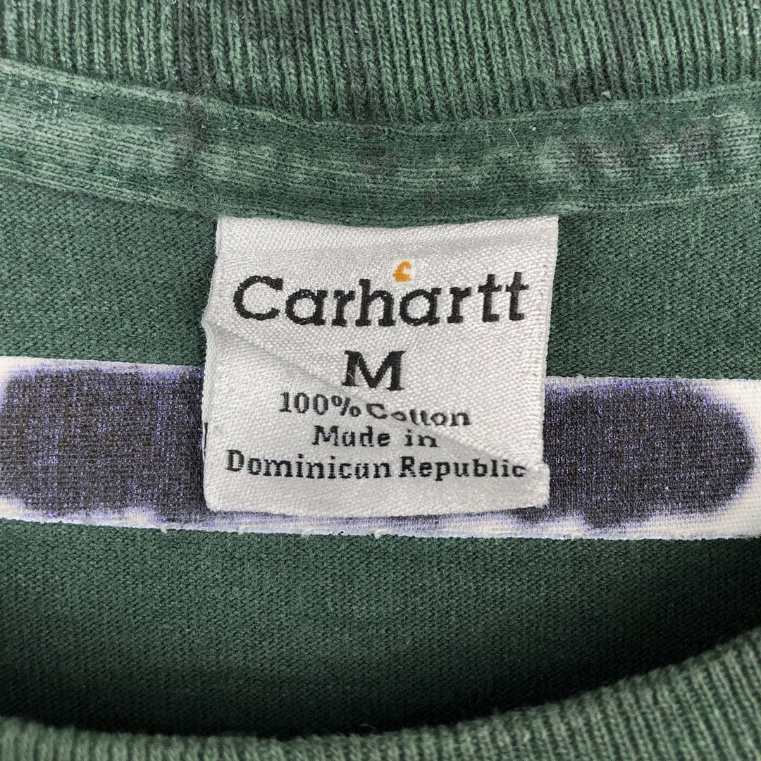Carhartt Solid Pocket Long T-Shirt, Men's Size Medium cotton green type Vintage Second Hand