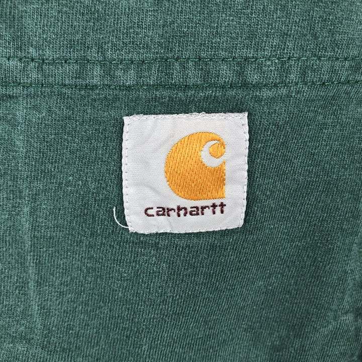 Carhartt Solid Pocket Long T-Shirt, Men's Size Medium cotton green type Vintage Second Hand