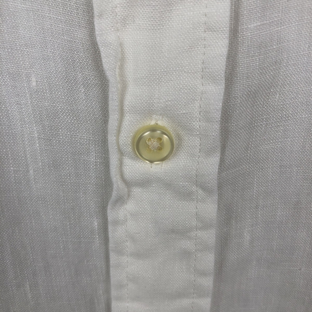 Ralph Lauren POLO RALPH LAUREN CUSTOM FIT Long-Sleeve Linen Button-Down Shirt, Men's Size S (approx.) unclear white type Vintage Second Hand