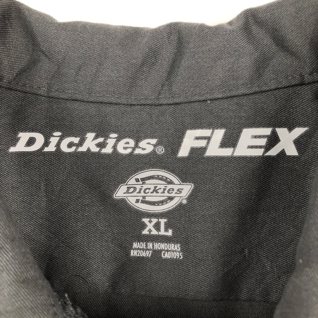 Dickies FLEX Short-Sleeve Work Shirt, Boxy Shirt, Men's Size XL polyester Charcoal Vintage Second Hand