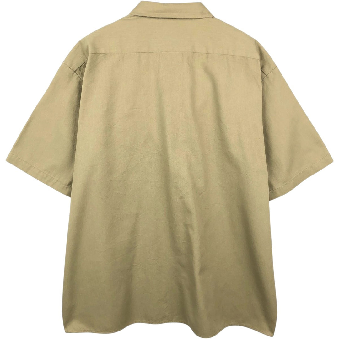 Dickies Short Sleeve Work Shirt Box Shirt Men's XL polyester Beige type Vintage Second Hand