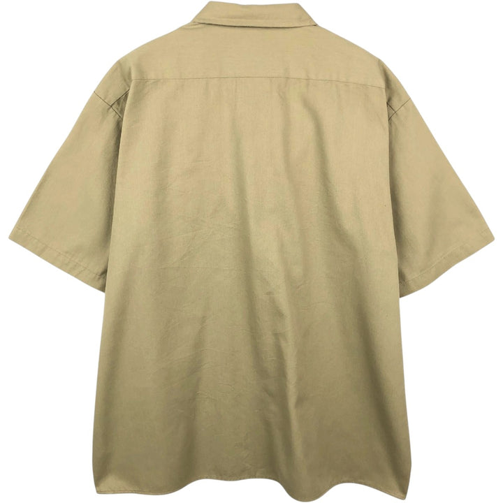 Dickies Short Sleeve Work Shirt Box Shirt Men's XL polyester Beige type Vintage Second Hand