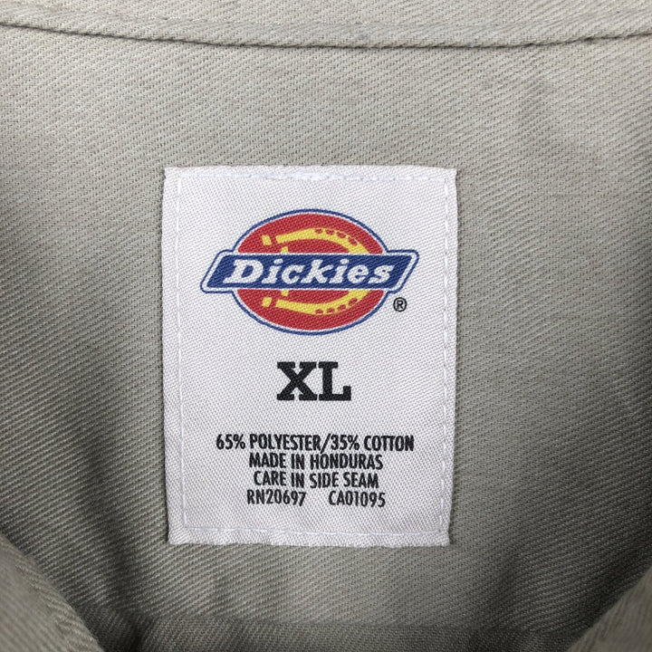 Dickies Short Sleeve Work Shirt Box Shirt Men's XL polyester Beige type Vintage Second Hand