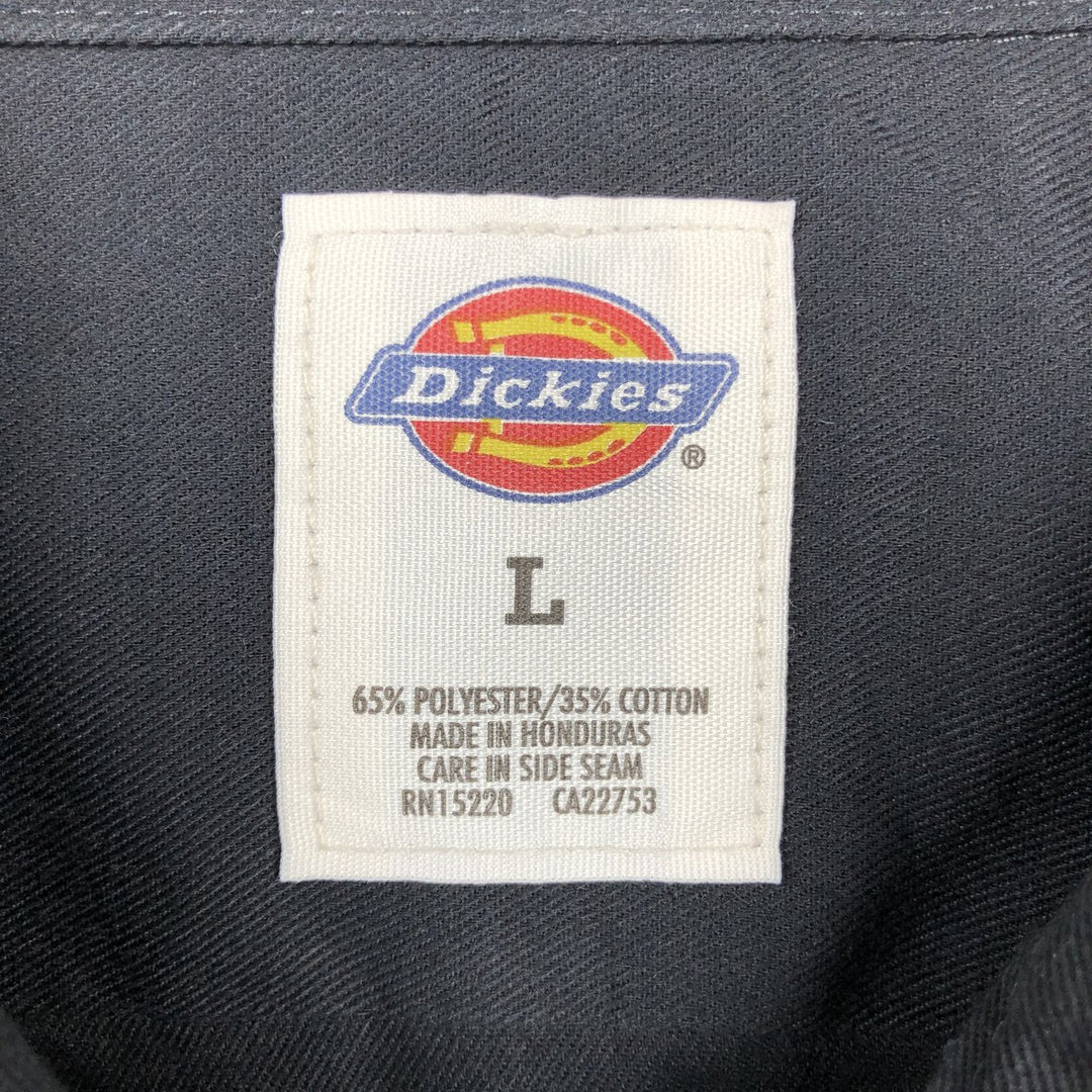 Dickies Corona Extra Short-Sleeve Work Shirt, Boxy Shirt, Men's Size L (approx.) polyester black type Vintage Second Hand