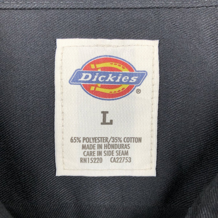 Dickies Corona Extra Short-Sleeve Work Shirt, Boxy Shirt, Men's Size L (approx.) polyester black type Vintage Second Hand