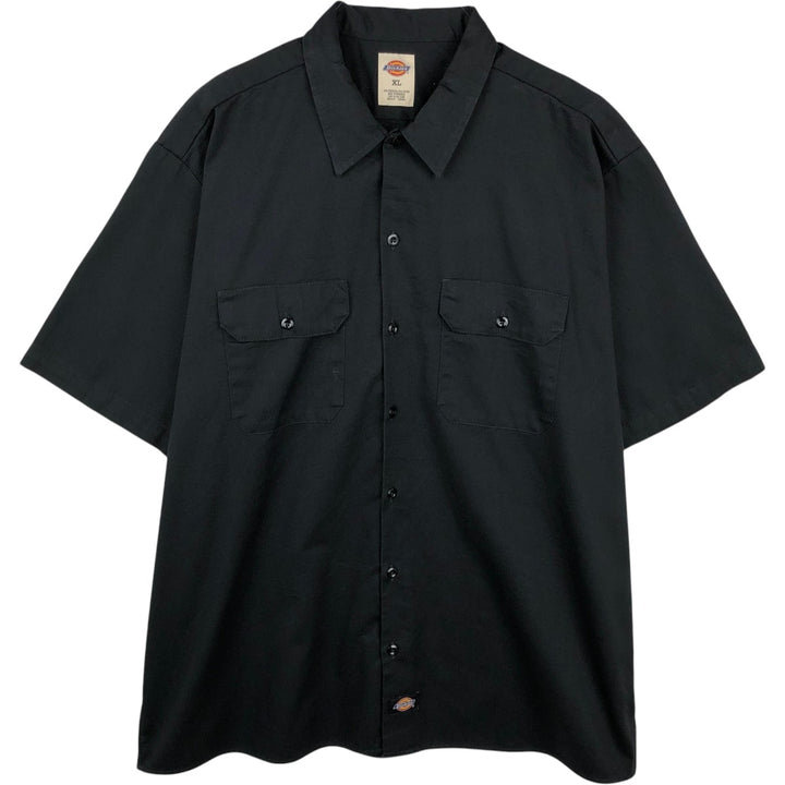 Dickies Short Sleeve Work Shirt Box Shirt Men's XL polyester black type Vintage Second Hand