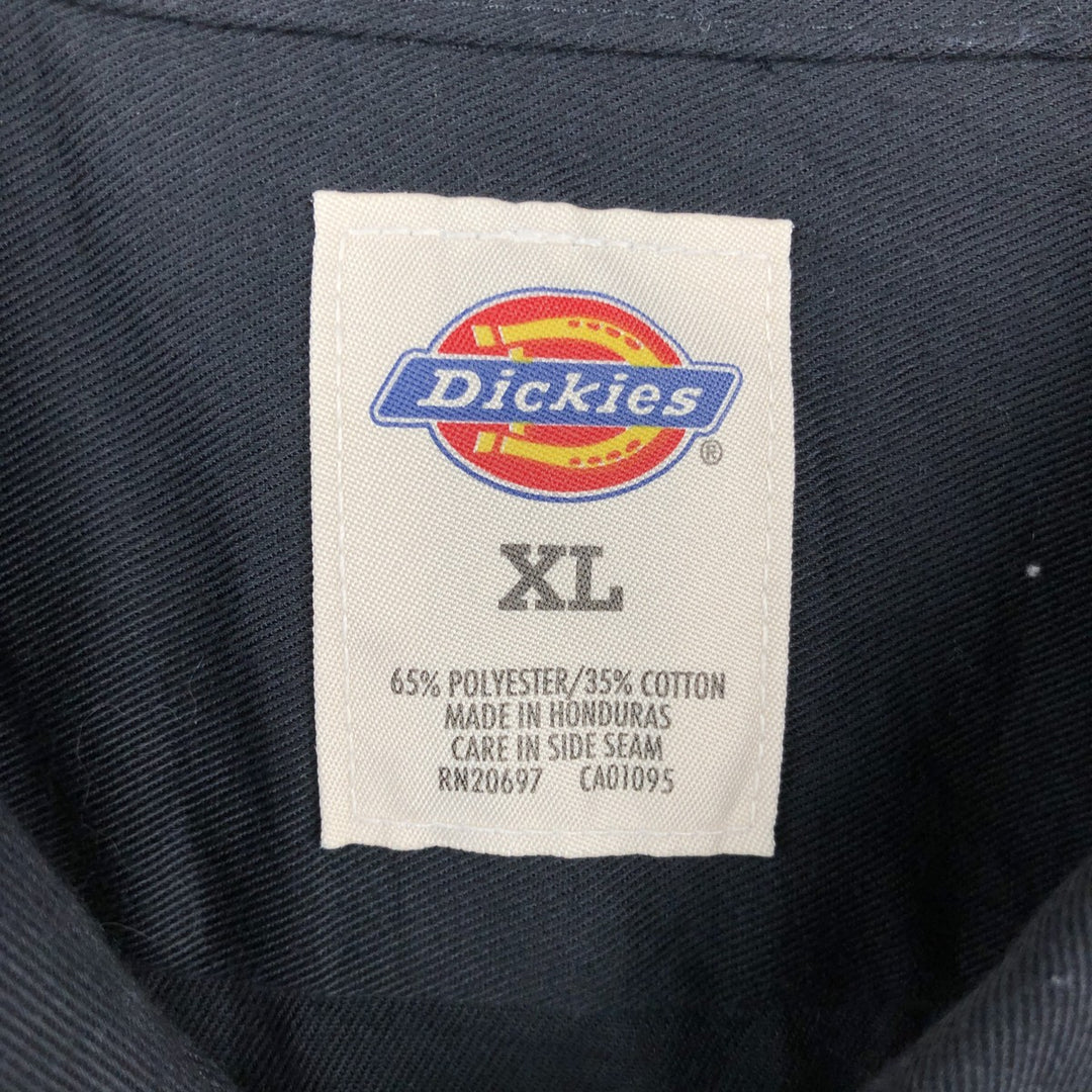Dickies Short Sleeve Work Shirt Box Shirt Men's XL polyester black type Vintage Second Hand