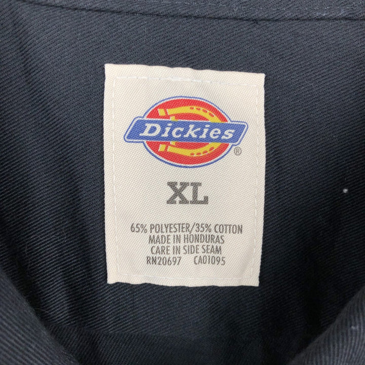 Dickies Short Sleeve Work Shirt Box Shirt Men's XL polyester black type Vintage Second Hand
