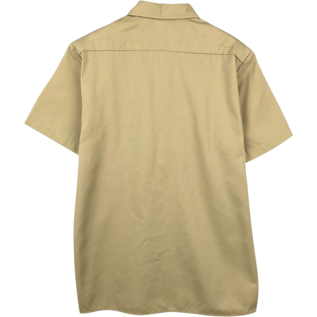 Dickies Short Sleeve Work Shirt Box Shirt Men's M Size polyester Beige type Vintage Second Hand