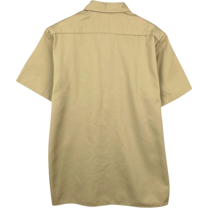 Dickies Short Sleeve Work Shirt Box Shirt Men's M Size polyester Beige type Vintage Second Hand