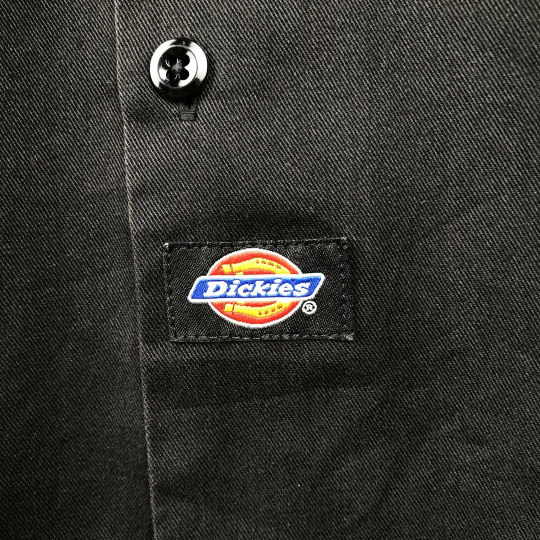 Dickies Short Sleeve Work Shirt Box Shirt Men's L Size polyester black type Vintage Second Hand
