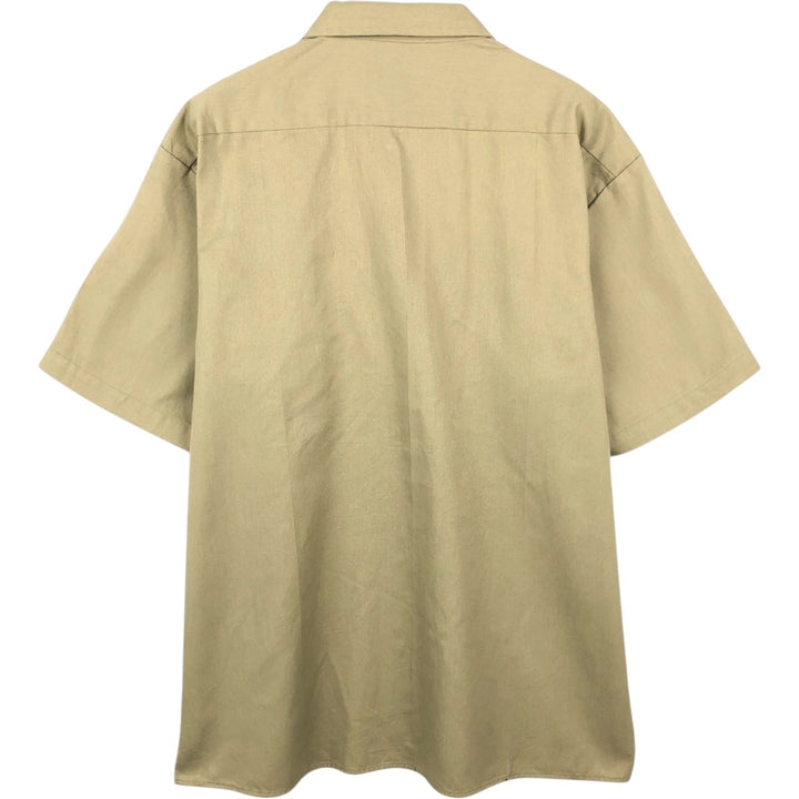 Dickies Short Sleeve Work Shirt Box Shirt Men's L Size polyester Beige type Vintage Second Hand