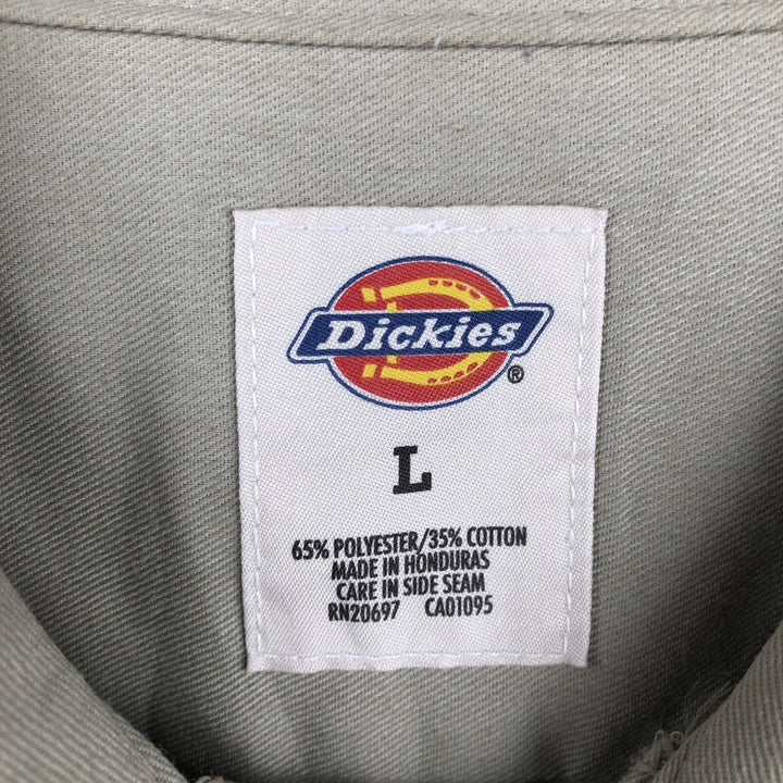 Dickies Short Sleeve Work Shirt Box Shirt Men's L Size polyester Beige type Vintage Second Hand