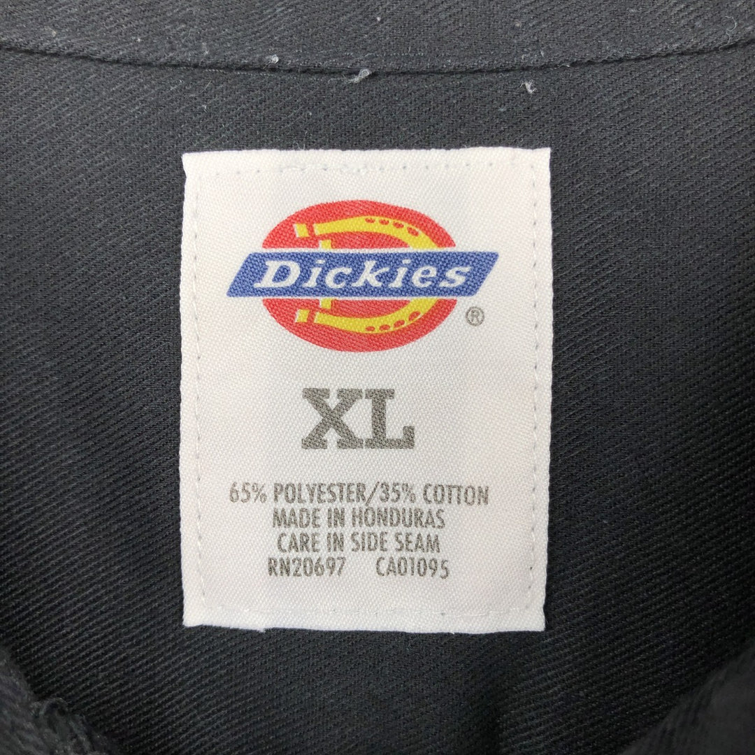 Dickies Short Sleeve Work Shirt Box Shirt Men's XL polyester black type Vintage Second Hand