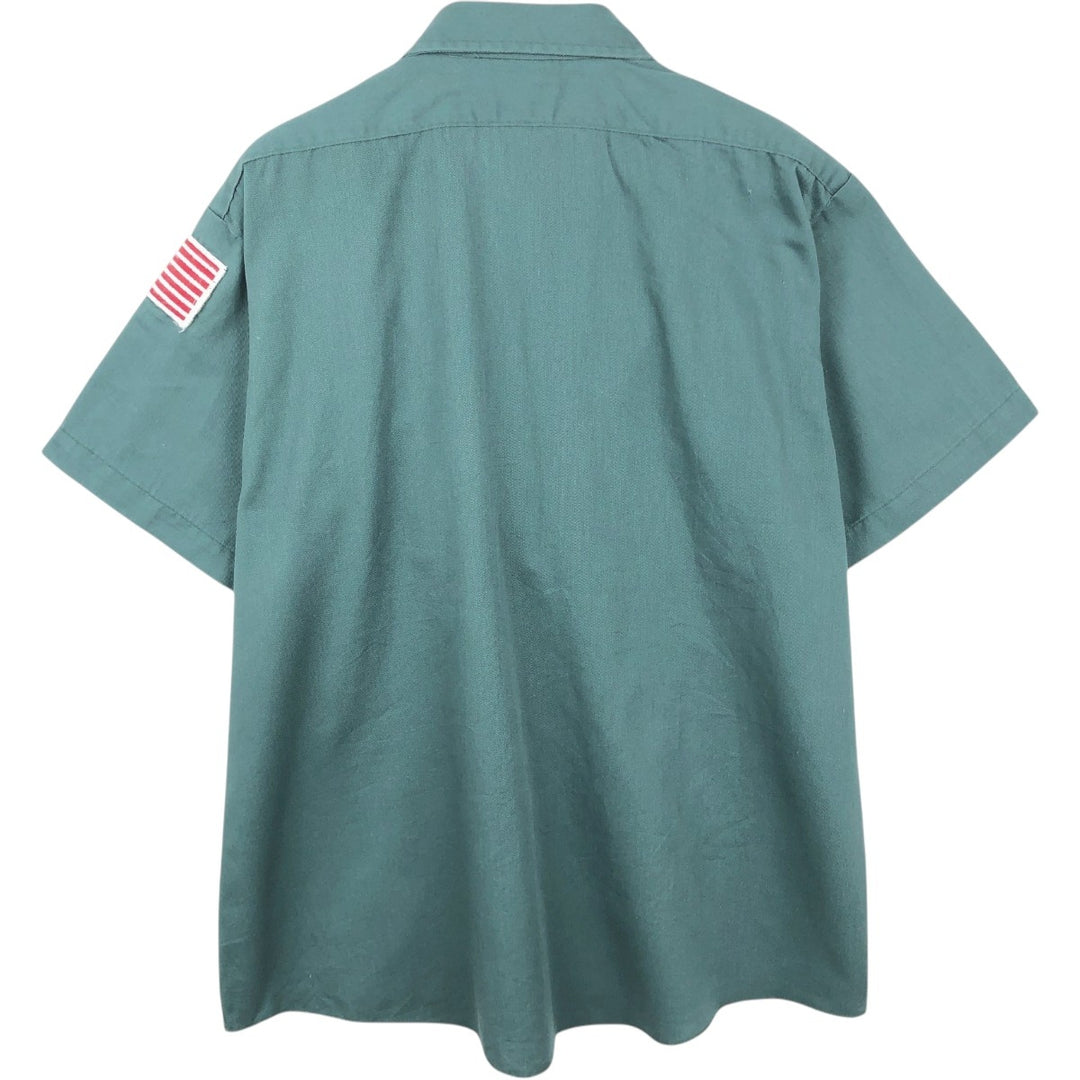 Dickies Conoco Advertising Short-Sleeve Work Shirt, Boxy Shirt, Made in USA, Men's Size XL (approx.) polyester Khaki type sage green Vintage Second Hand