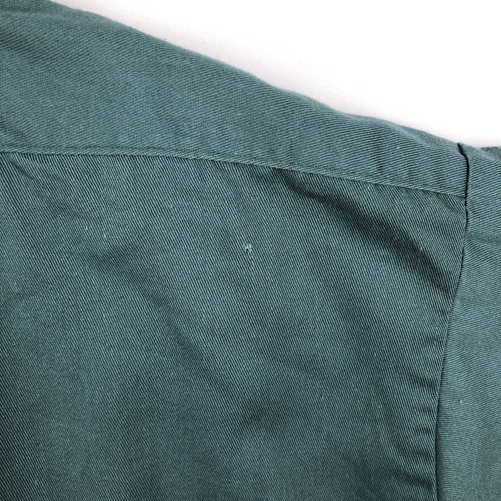 Dickies Conoco Advertising Short-Sleeve Work Shirt, Boxy Shirt, Made in USA, Men's Size XL (approx.) polyester Khaki type sage green Vintage Second Hand