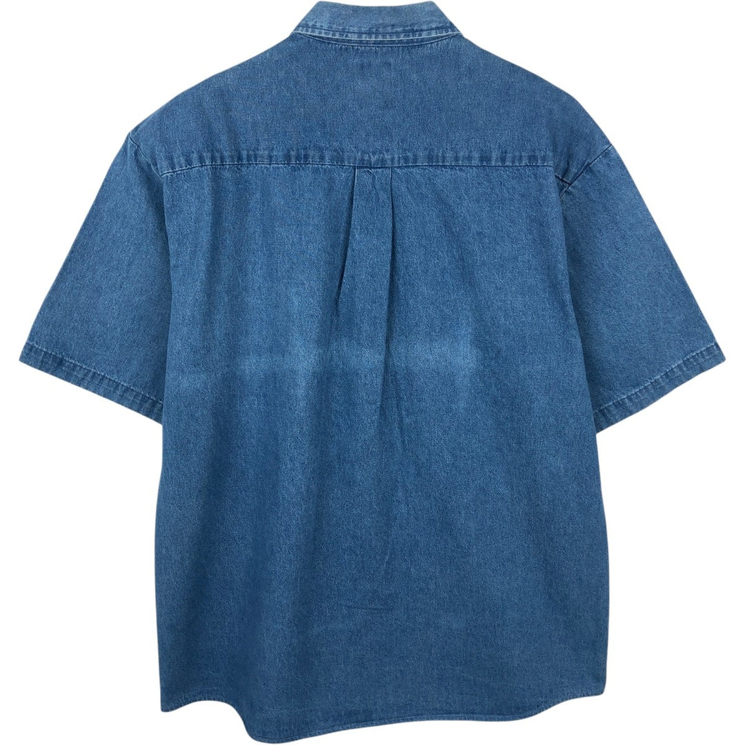 Dickies denim short-sleeved work shirt, boxy fit, men's size XL. cotton blue type Vintage Second Hand