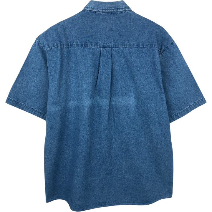 Dickies denim short-sleeved work shirt, boxy fit, men's size XL. cotton blue type Vintage Second Hand