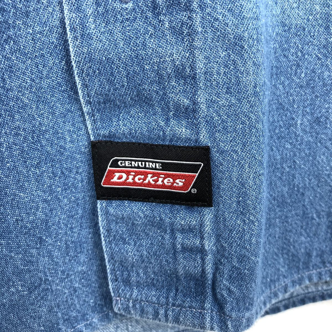 Dickies denim short-sleeved work shirt, boxy fit, men's size XL. cotton blue type Vintage Second Hand