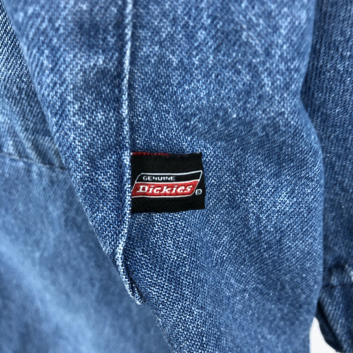 Dickies denim short-sleeved work shirt, boxy fit, men's size XL. cotton blue type Vintage Second Hand