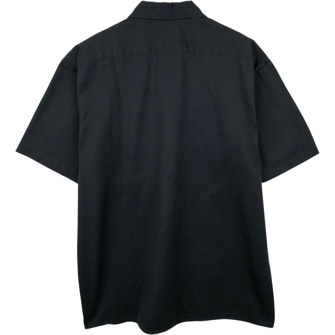 Dickies CROWN TRUCK SERVICE Short-Sleeve Work Shirt, Boxy Shirt, Men's Size L (approx.) polyester black type Vintage Second Hand