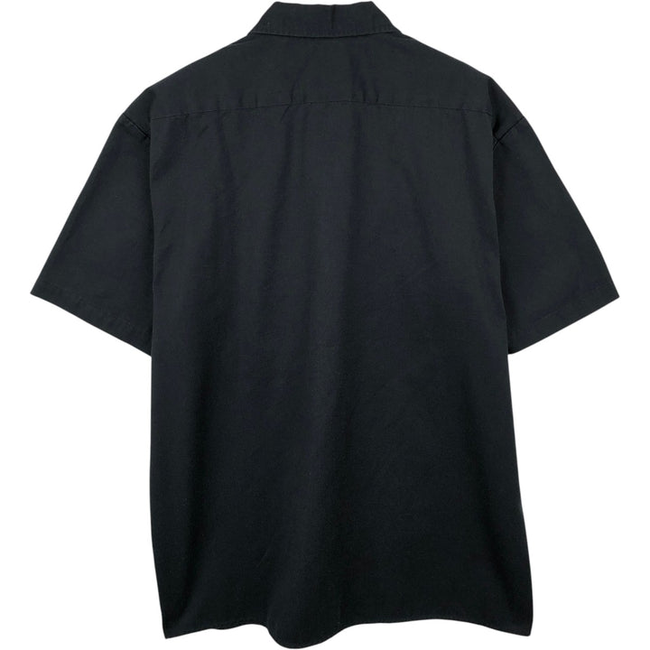 Dickies CROWN TRUCK SERVICE Short-Sleeve Work Shirt, Boxy Shirt, Men's Size L (approx.) polyester black type Vintage Second Hand