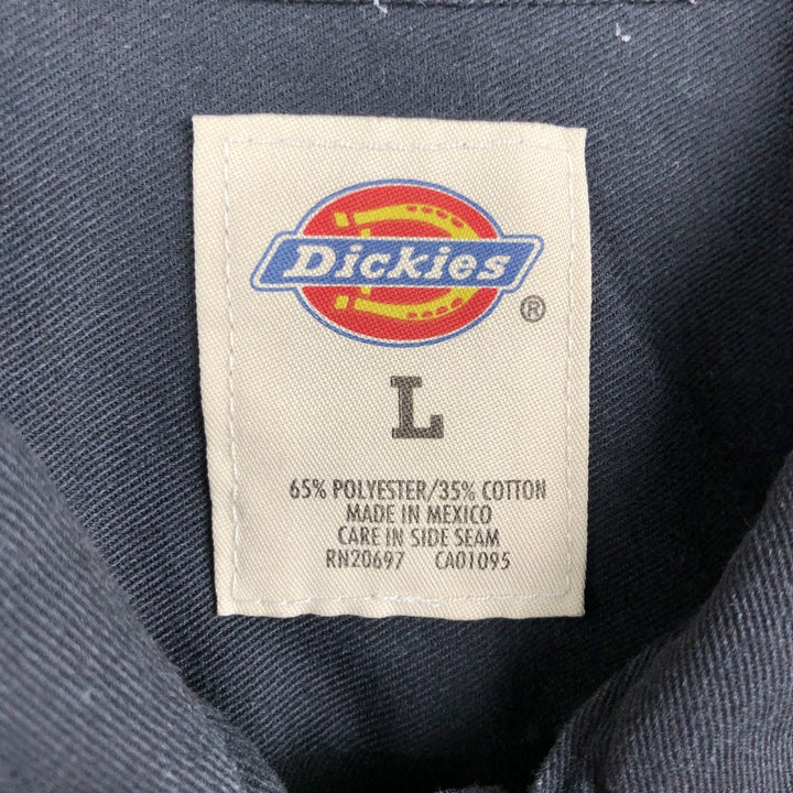 Dickies CROWN TRUCK SERVICE Short-Sleeve Work Shirt, Boxy Shirt, Men's Size L (approx.) polyester black type Vintage Second Hand