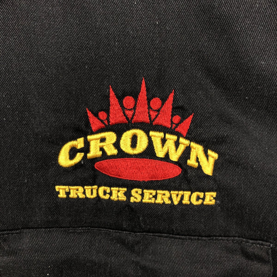 Dickies CROWN TRUCK SERVICE Short-Sleeve Work Shirt, Boxy Shirt, Men's Size L (approx.) polyester black type Vintage Second Hand