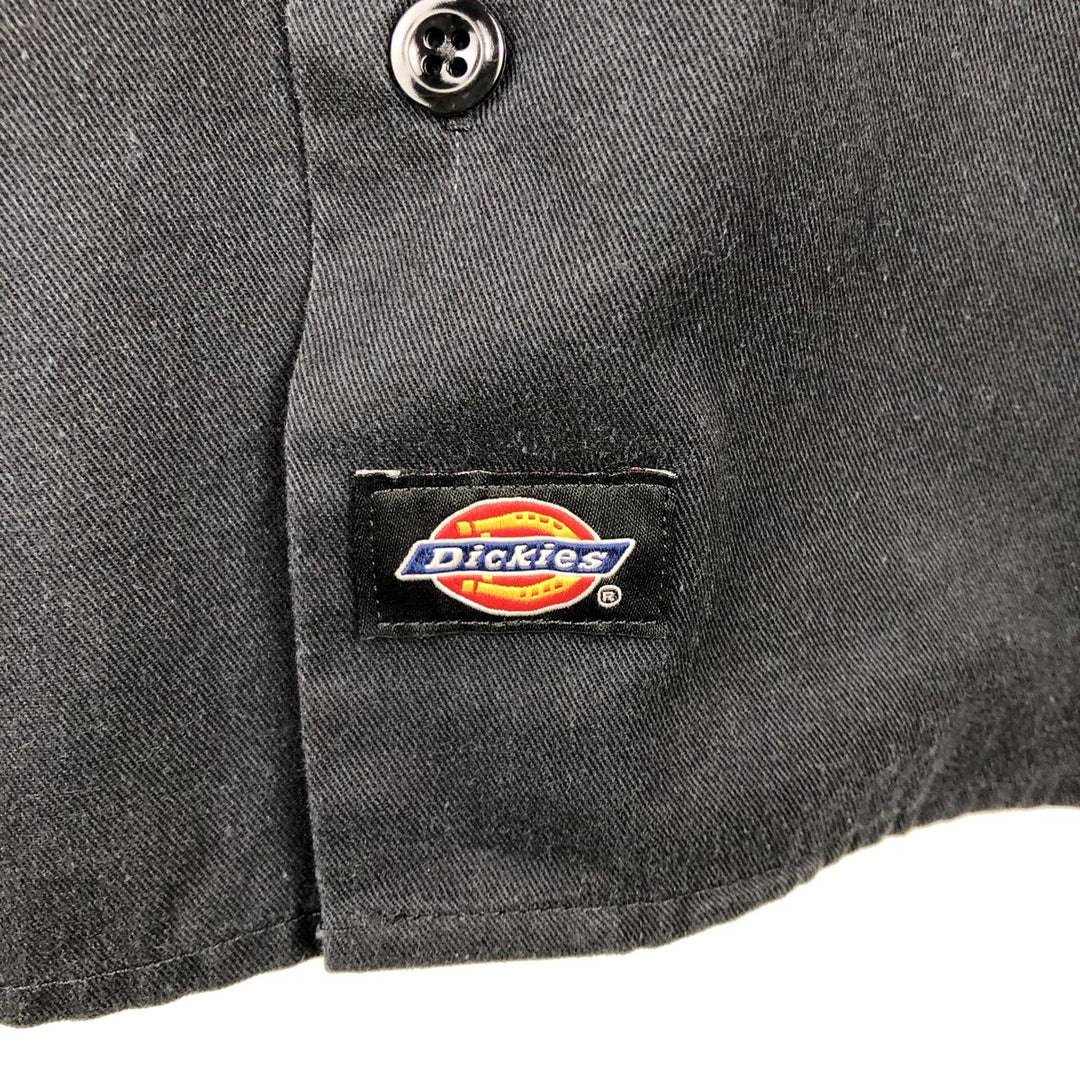 Dickies CROWN TRUCK SERVICE Short-Sleeve Work Shirt, Boxy Shirt, Men's Size L (approx.) polyester black type Vintage Second Hand