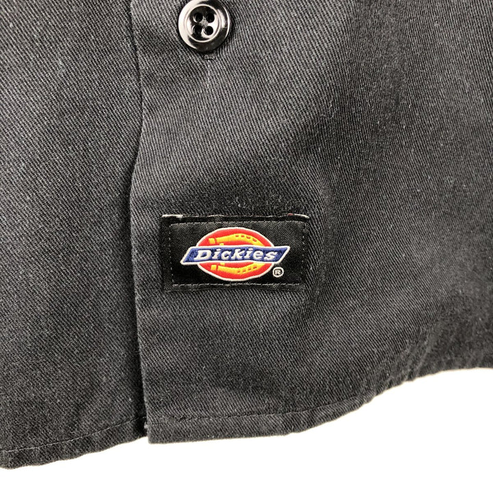 Dickies CROWN TRUCK SERVICE Short-Sleeve Work Shirt, Boxy Shirt, Men's Size L (approx.) polyester black type Vintage Second Hand